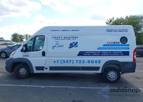 2018 Ram Promaster 2500 High Roof 159 Wb z USA, uszkodzony, nr VIN 3C6TRVDG7JE142546